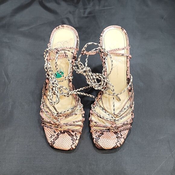 JESSICA SIMPSON WOMEN'S MALAYE BLOCK WRAP-UP SANDALS G1 - Picture 4 of 16